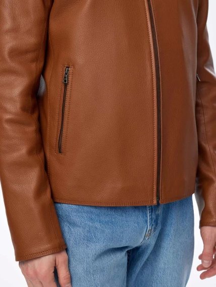 Короткая кожаная куртка премиум класса для мужчин 2010-9, виски, размер 48, артикул 29710-3