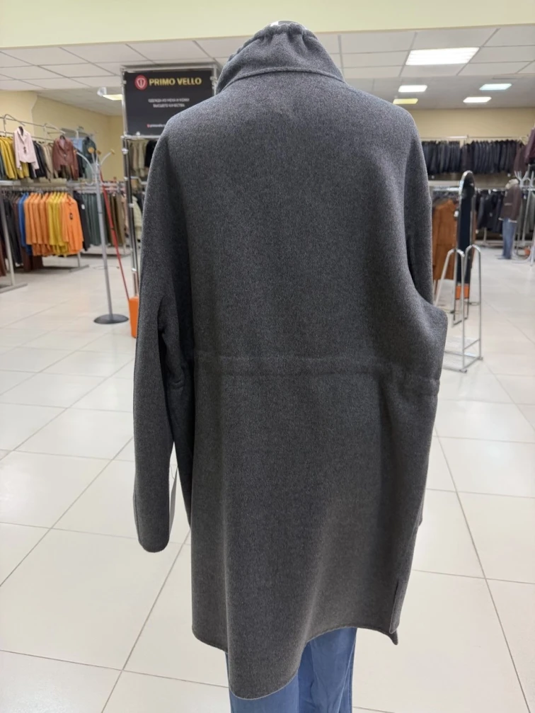 Полупальто кашемировое женское 1133-95, темно-серое, размер 46, артикул 92570-1