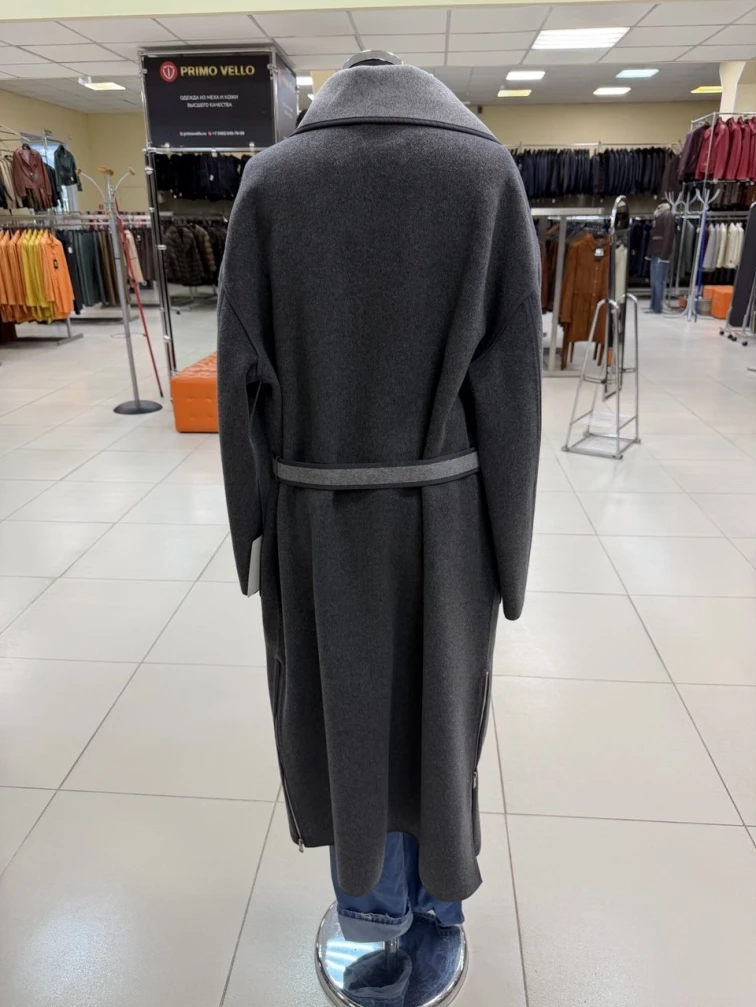 Пальто кашемировое женское темно-серое 1058-120, размер 46, артикул 92500-1