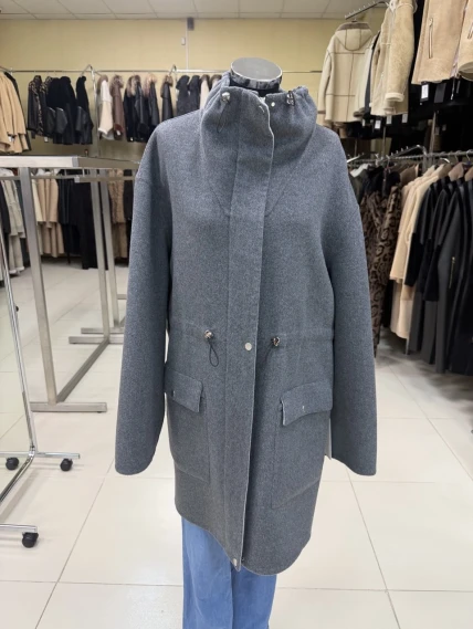 Полупальто кашемировое женское 1133-95, темно-серое, размер 46, артикул 92570-0