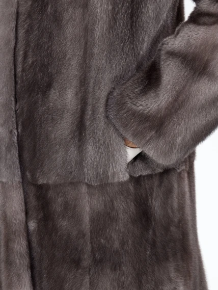 Женская норковая шуба MAKIS ROUSSOULIS METALICA-G, серая, размер 44, артикул 34480-3