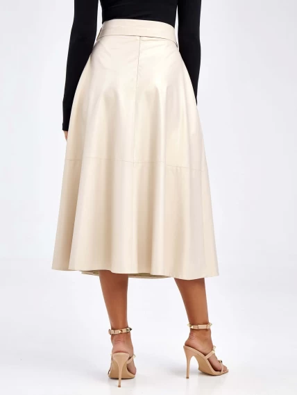 Женские кожаная юбка из экокожи 4878427, жемчужная, размер 46, артикул 85780-7