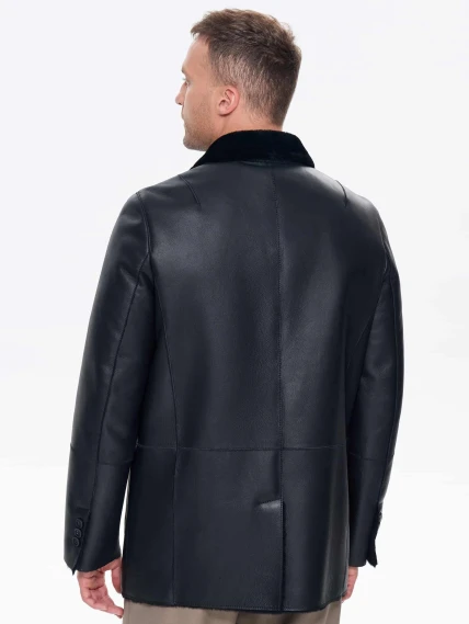 Мужская дубленка пиджак премиум класса 443, черная, размер 48, артикул 41210-5