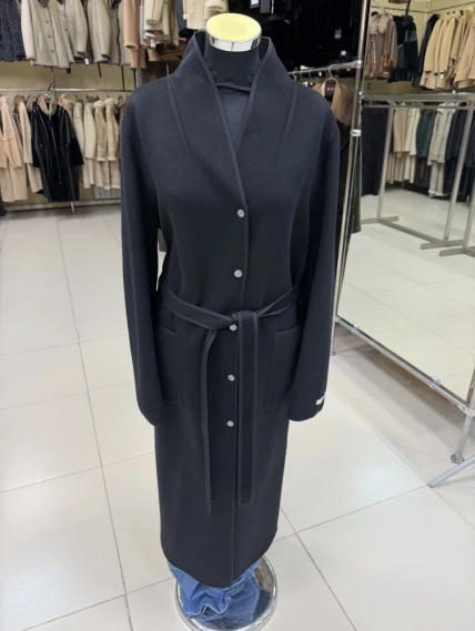 Пальто кашемировое женское премиум класса 1030-125, черное, размер 46, артикул 92450-0