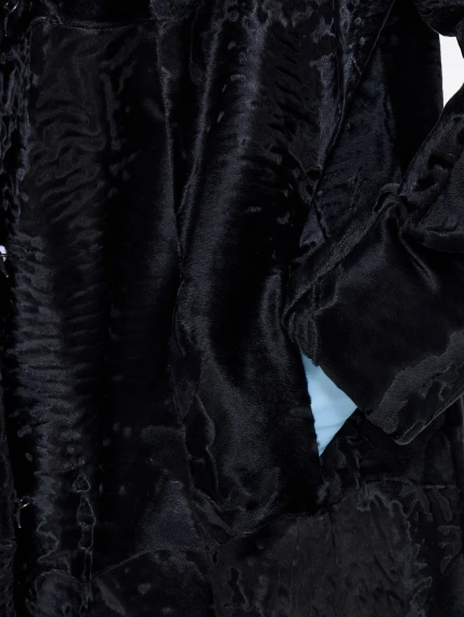 Женская длинная шуба из меха каракульчи Лола, черная, размер 54, артикул 65610-2