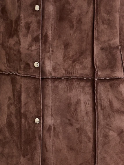 Коричневая женская замшевая куртка премиум класса 3108з, размер 42, артикул 92230-3