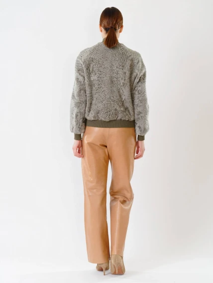 Бомбер из каракуля женский 17105, мятный, размер 40, артикул 22600-3