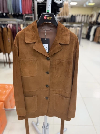 Женская замшевая куртка 3092з, виски, размер 46, артикул 92330-0