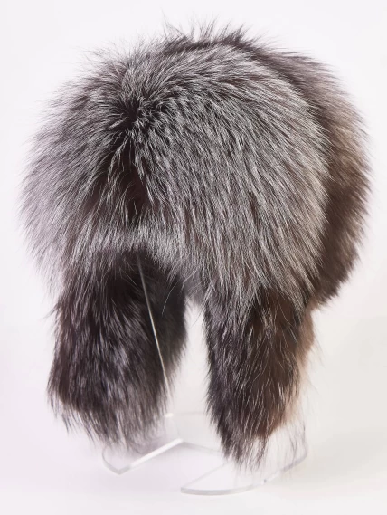 Головной убор из меха лисы женский М-221, черный, размер 58, артикул 51520-0