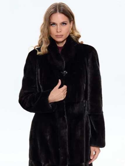 Шуба из меха норки MAKIS ROUSSOULIS METALICA, черная, размер 44, артикул 34500-0