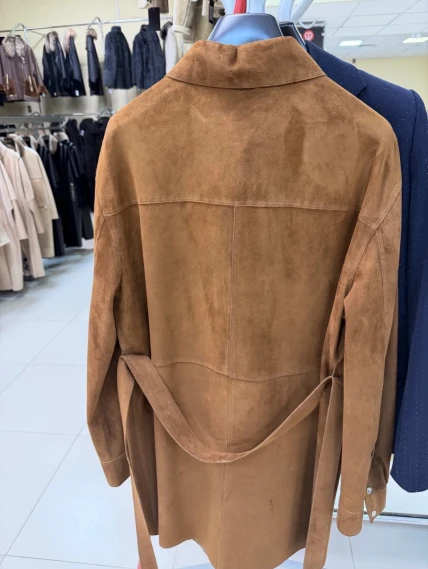 Женская замшевая куртка премиум класса 3107з, виски, размер 44, артикул 92180-1