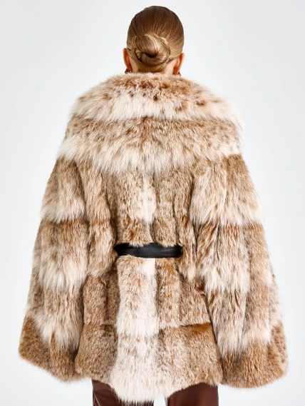 Женская шуба из меха рыси 850 -016, натуральный, размер 54, артикул 65520-5