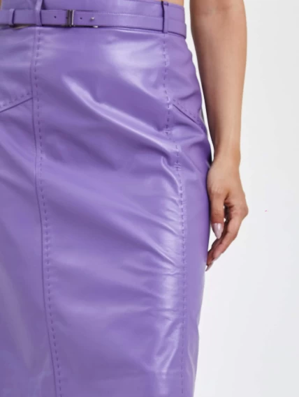 Кожаная юбка карандаш 02рс, сиреневая, размер 46, артикул 85600-3