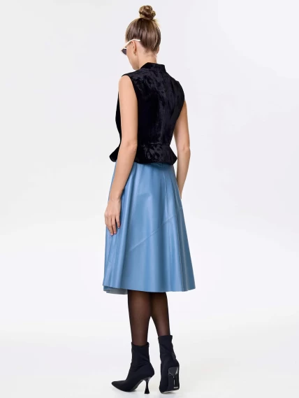 Голубая кожаная юбка 01рс, размер 46, артикул 85452-7