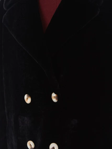 Женская дубленка из астрагана 2064, черная, размер 48, артикул 64640-5