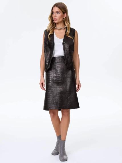 Классическая юбка прямого кроя премиум класса 16, черная, размер 48, артикул 85980-0