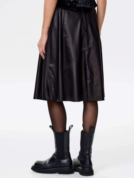 Черная кожаная юбка 01рс, размер 44, артикул 85462-5