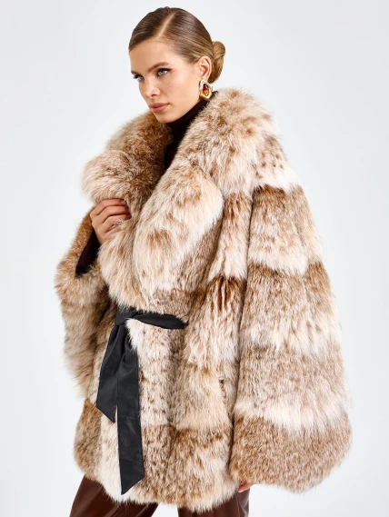 Женская шуба из меха рыси 850 -016, натуральный, размер 54, артикул 65520-7
