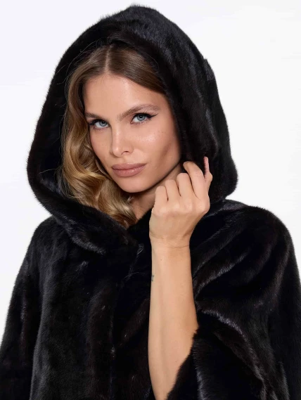 Черная норковая шуба BRASCHI 6883.H1, размер 40, артикул 34420-3