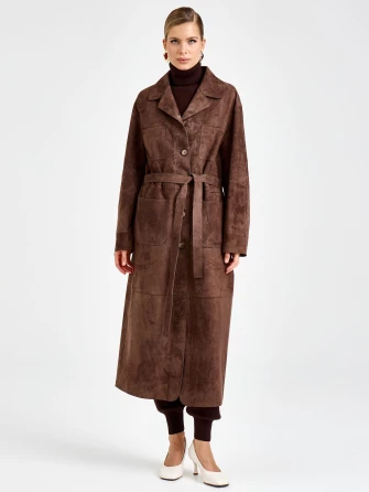 Женский замшевый плащ премиум класса 3112з-0