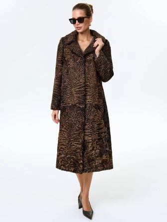 Длинная женская шуба из меха каракульчи премиум класса Лола(ав)-1