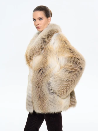 Женская короткая шуба из меха лиса М550-0
