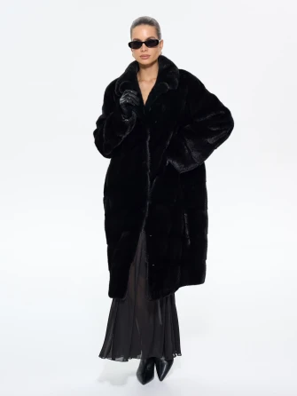 Длинная женская норковая шуба М-102- 1901-0