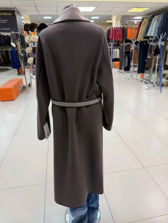 Женское кашемировое пальто темно-коричневое премиум класса 1055-125-1