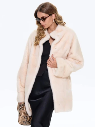 Женская поперечная норковая шуба BRASCHI LE88-0