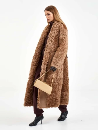 Пальто из натуральной овчины тиградо для женщин премиум класса 2020-0