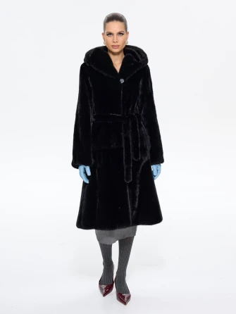 Длинная женская норковая шуба MANZARI М069-1