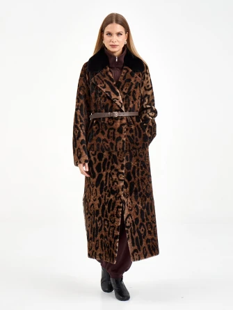 Длинная женская дубленка с норкой 2083-0