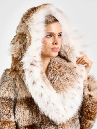 Женская шуба из меха рыси Л850-248-1