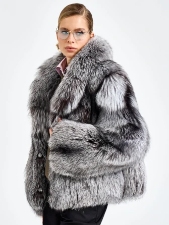 Женская короткая шуба из меха лисы Л1010-1045-0