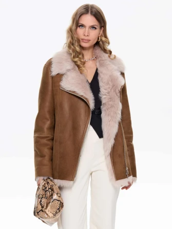 Короткая женская дубленка из тосканы 2068-0