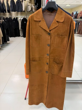 Замшевый женский плащ премиум класса 3113з-0