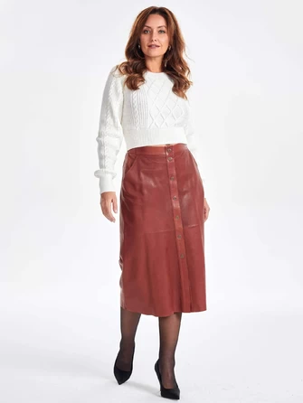 Длинная кожаная юбка 08-0