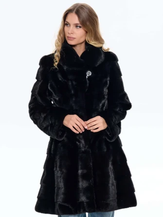 Поперечная женская шуба из меха норки MANAKAS WMF 10026-0